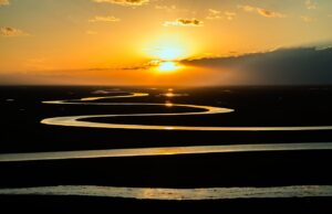 Stream sunset